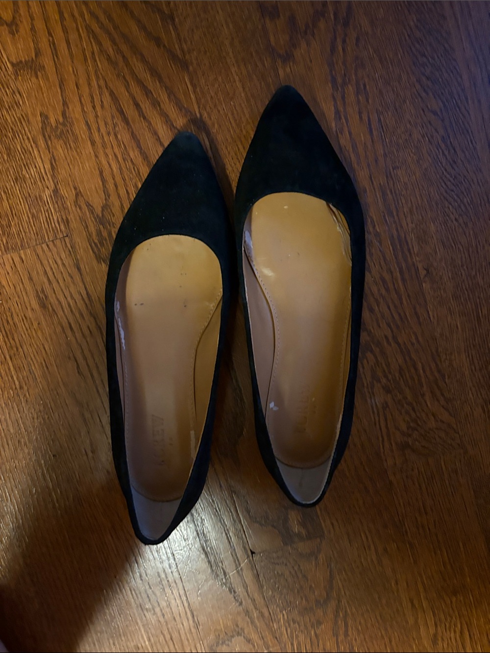 J. Crew Black Pointed-Toe Suede Flats